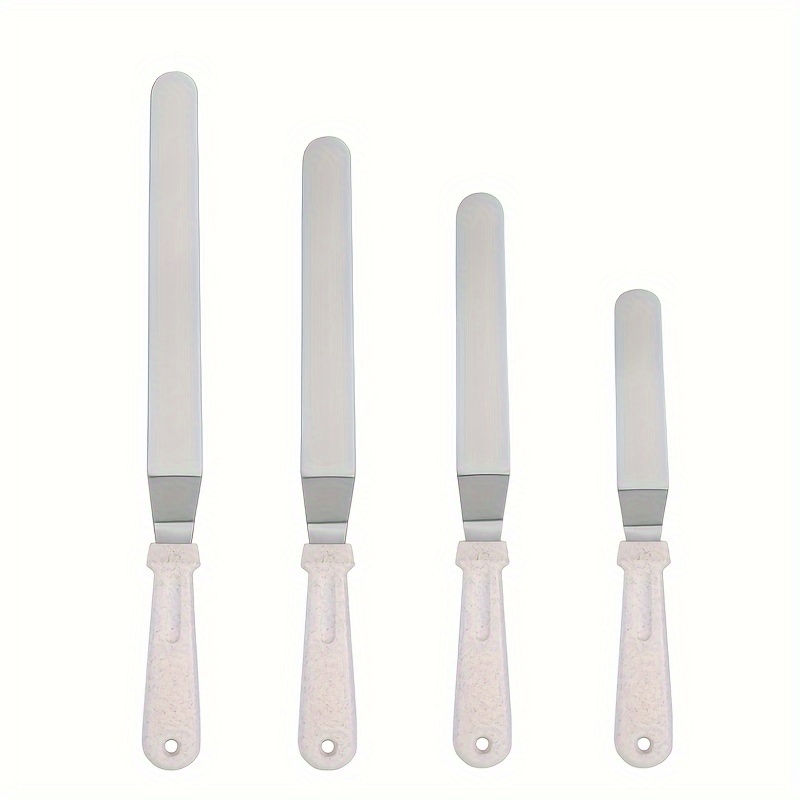 

Sustainable Stainless Steel Spatulas With Ergonomic Handles - Baking & Cooking | Ideal For Cheese, Butter, And Cake Decorating