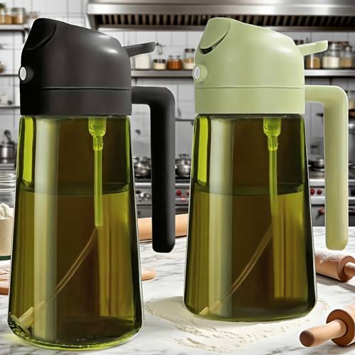 2pcs set dark oil sprayer 16oz 470ml food sprayer light blocking design and protective packaging for kitchen cooking air fryer outdoor bbq oil spray bottle for cooking