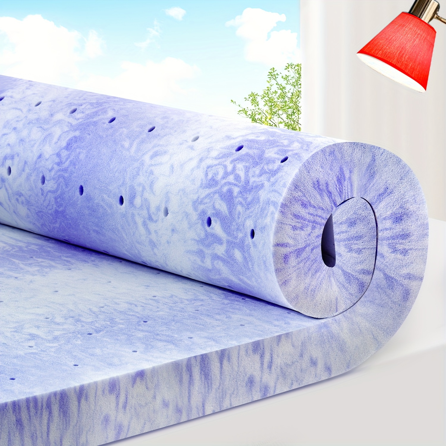 

2/3/4 Inch Ventilated Design Mattress Topper, Cooling Swirl Foam Pad For , Bed Topper For , Christmas Gift