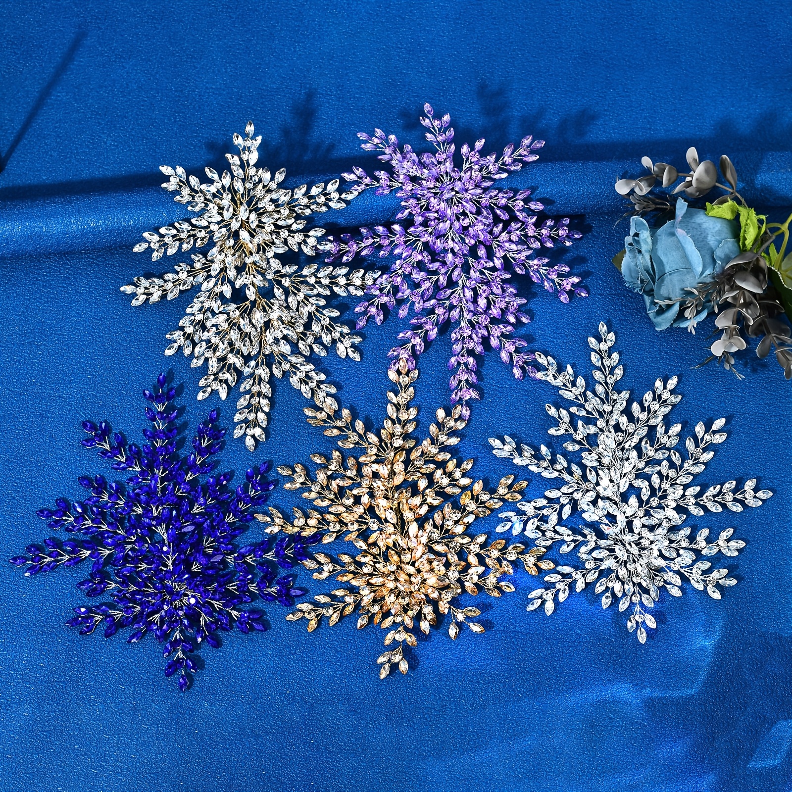 Rhinestone-Encrusted Foliage-Style Bridal Headpiece