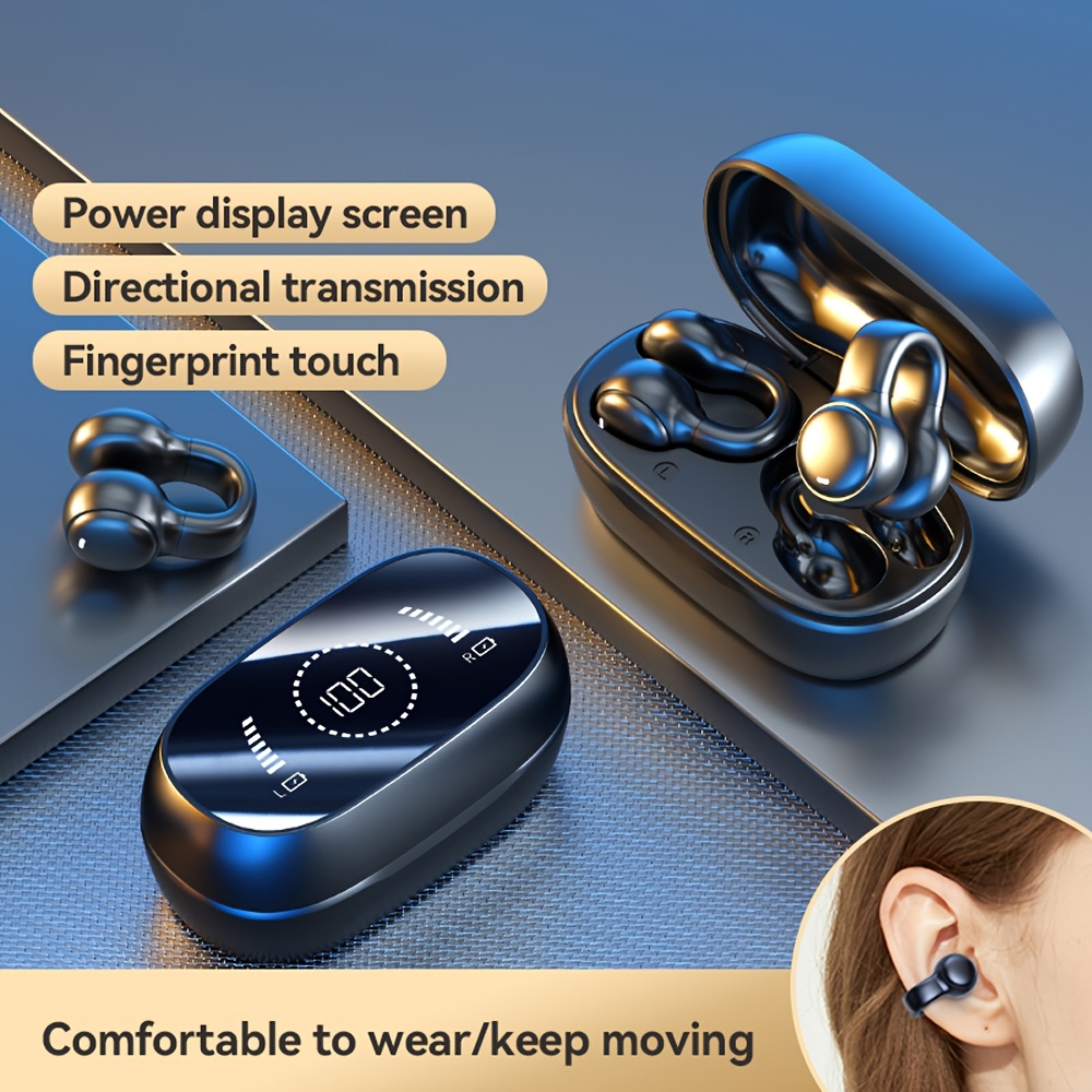 

Ultra-high Stereo Tws Clip-on Wireless Earbuds With Intelligent Noise Cancellation, Long-range Wireless & Rechargeable Lithium Polymer Battery - Sports & Gaming