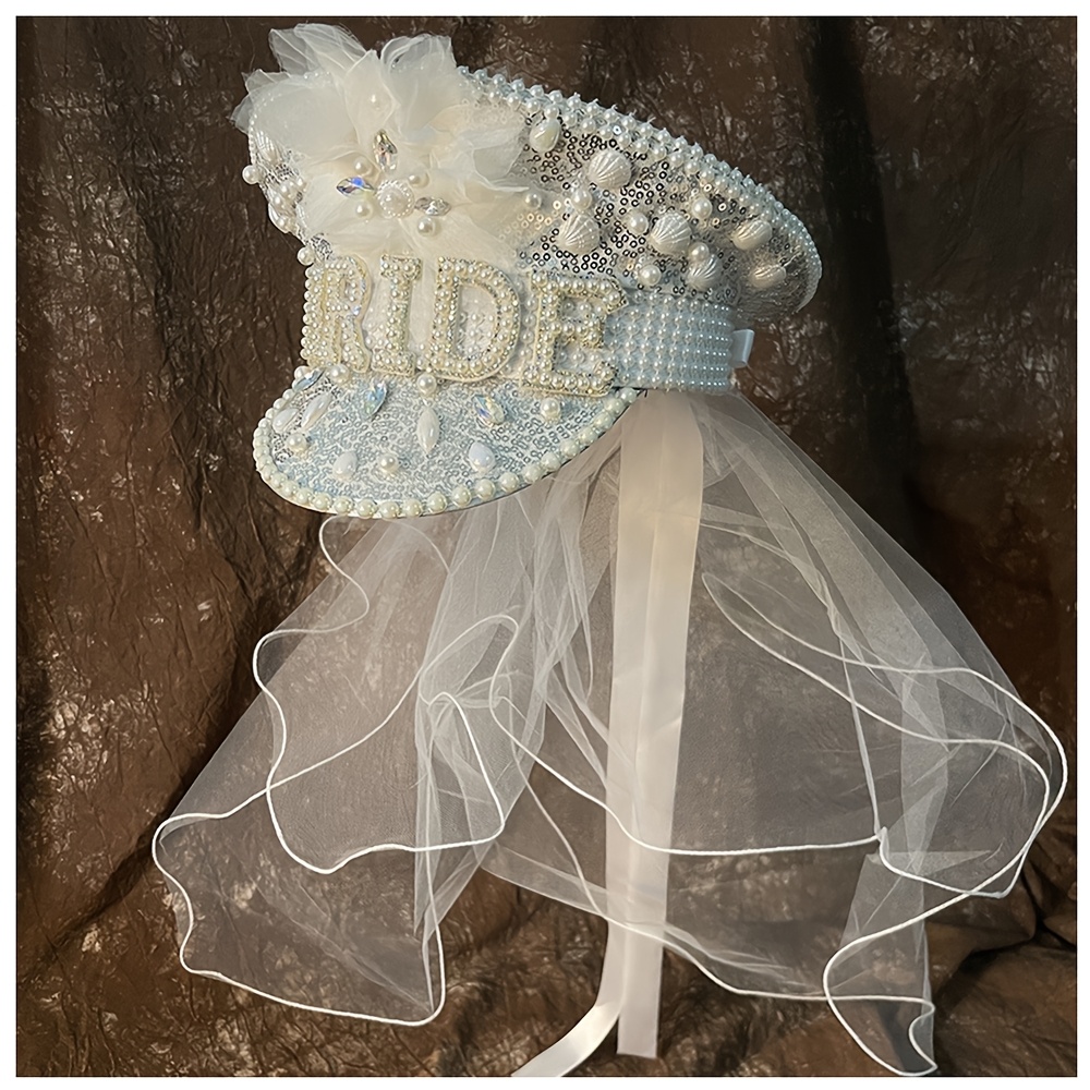 fashion women captain bride hat wedding hat wedding - Temu display picture 2
