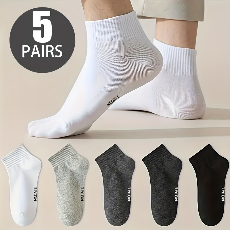 E-shop 5-Pack Frühling/Sommer Neue Atmungsaktive Schweißabsorbierende Minimalistische Vielseitige Einfarbige Grau weiche Bequeme Unisex Knöchelsocken