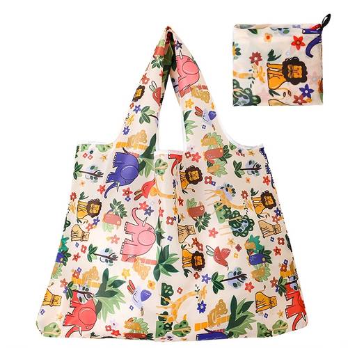 new foldable shopping bag thickened 210d oxford cloth large size high capacity storage supermarket shopping bag