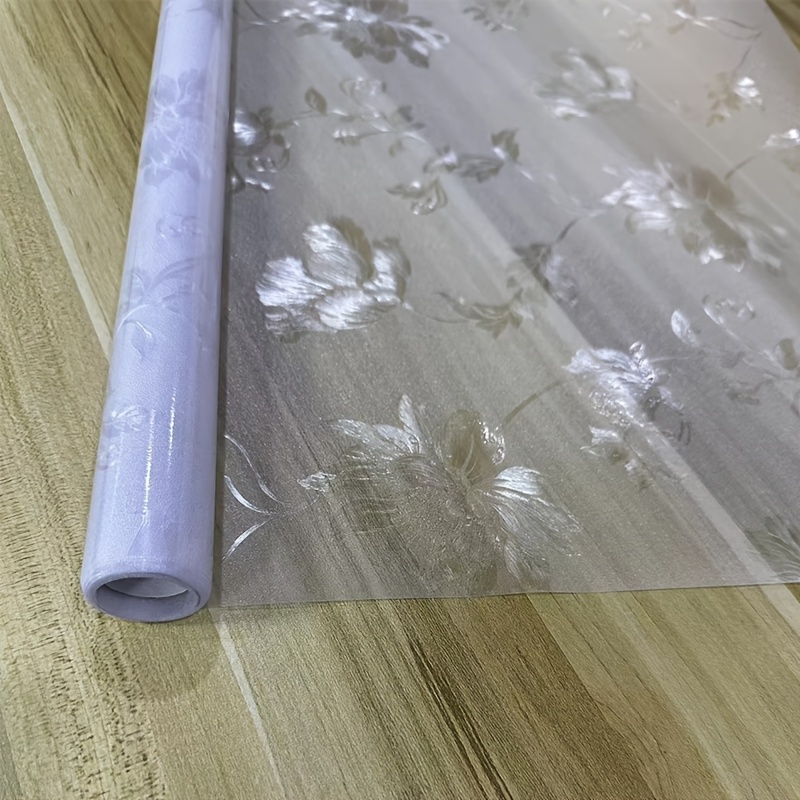 Hydrangea Pattern Glass Film, Electrostatic Adhesive Frosted Window And Door Film For Privacy While Allowing Light Transmission