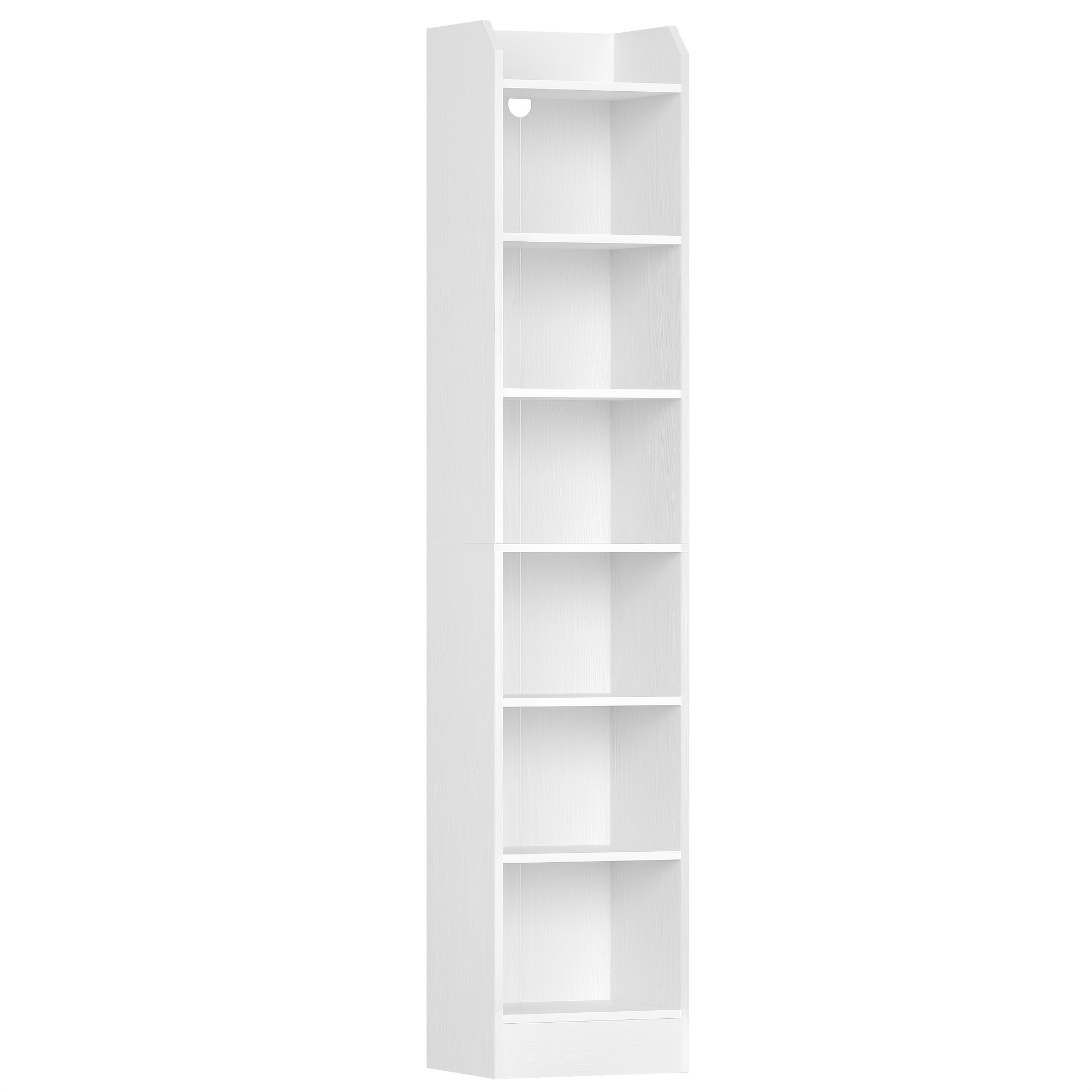 TEMU 7-tier Bookcase | Adjustable Panels, White, Floor Mount, Suitable For Living Room And Office, 24 X 30 X 198.7 Cm, Wood And Particle Board, Brand