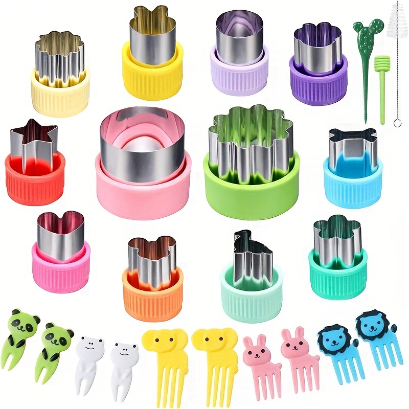 

25pcs, Lunch Box Decoration Set, Vegetable Cutter Shapes Set, Animals Shaped Fruit Picks, For Bento Box Decorating, Home Kitchen Accessories