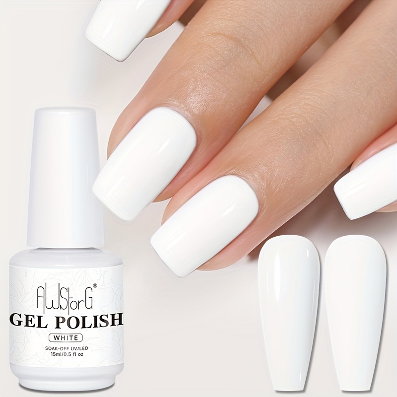 Image of Awstorg 15ml Black White Colors Gel Nail Polish Soak Off Led Gel Nail Art Diy Design Semi Permanent Varnishes Manciure