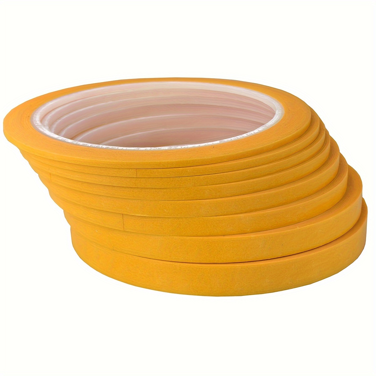 Image of Ncibuin Arts & Crafts Masking Tape Set For Painting, Sketching, And Dressmaking - 8 Roll Pack, (2mm-10mm X 25m Each), Paper-based, Non-waterproof Adhesive Tape, Works On Wood, Plastic, Glass, Metal