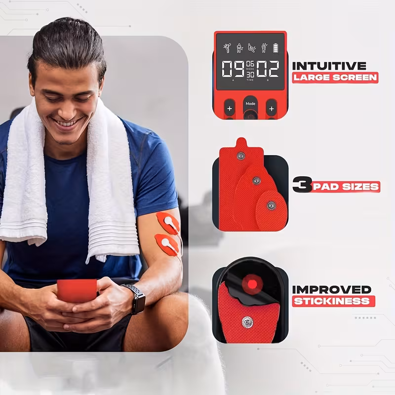 12 tens ems unit compact muscle stimulator for pain relief rechargeable portable dual channel ems muscle stimulator with 36 levels Product details 6
