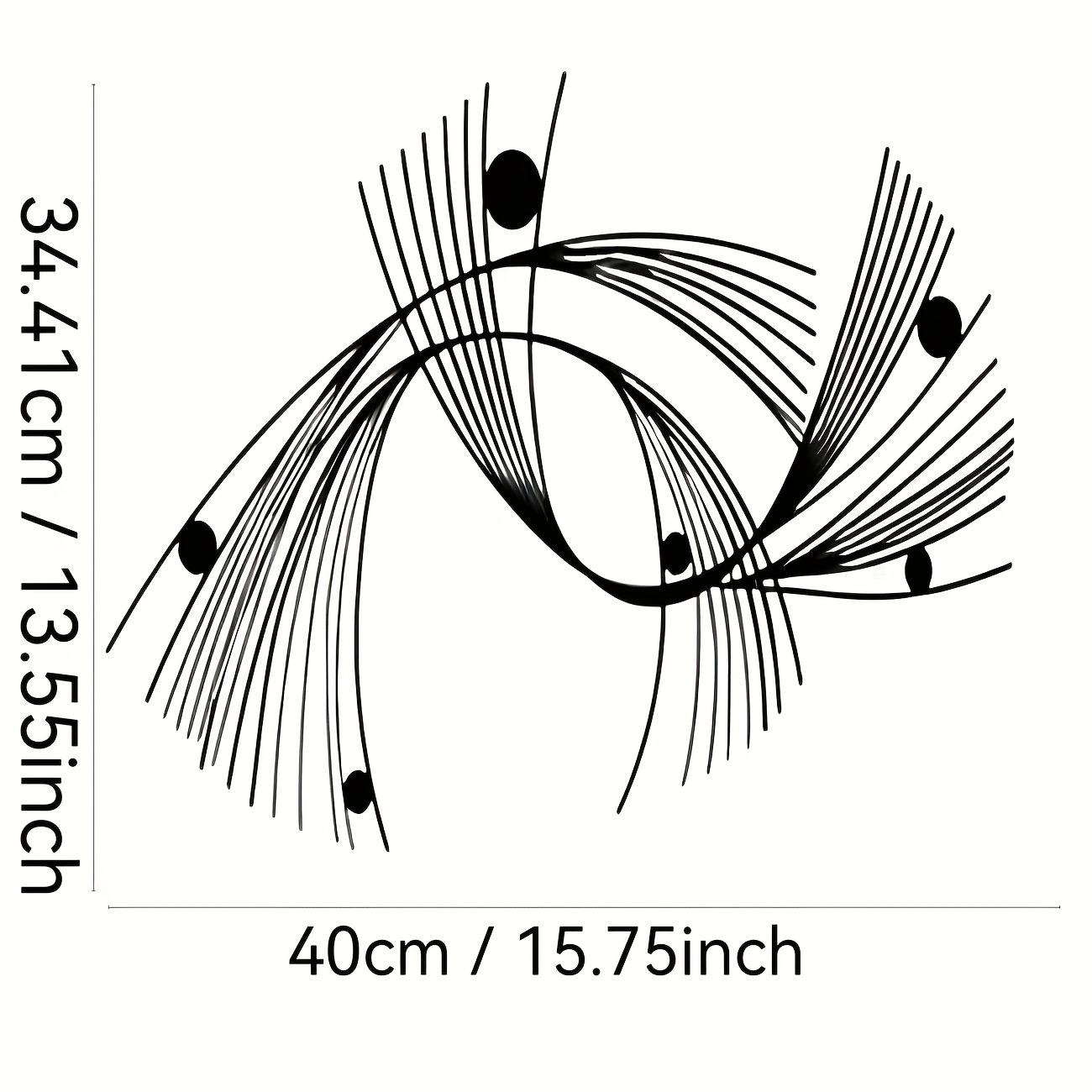 TEMU 1pc Modern Abstract Geometric Metal Wall Art, Minimalist Linear Art, Suitable For Home, Office, Indoor/outdoor Sign, Metal Cut Linear Art. Easy