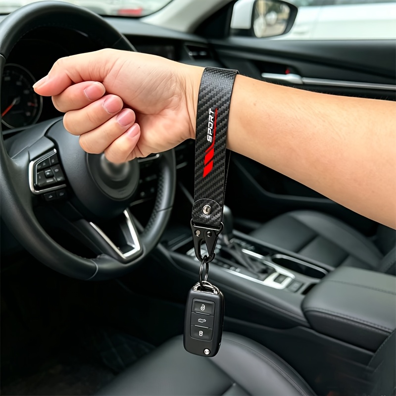 TEMU Car Keychain Made Of Pu Leather, Damage-free Installation, With A Single Clip, Suitable For Car Models, For Storing Car Keys, Motorcycle Keys,