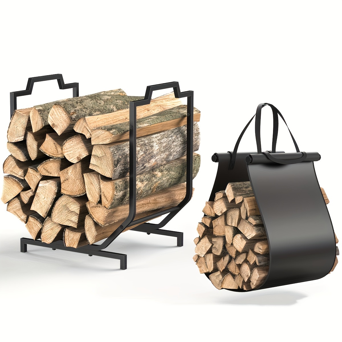 

Firewood Rack, Firewood Rack, Firewood Storage, Double Coating Firewood Rack, Fireplace Decoration Organizing Box Wooden Frame With Firewood Rack, Suitable For Outdoor And Indoor Use