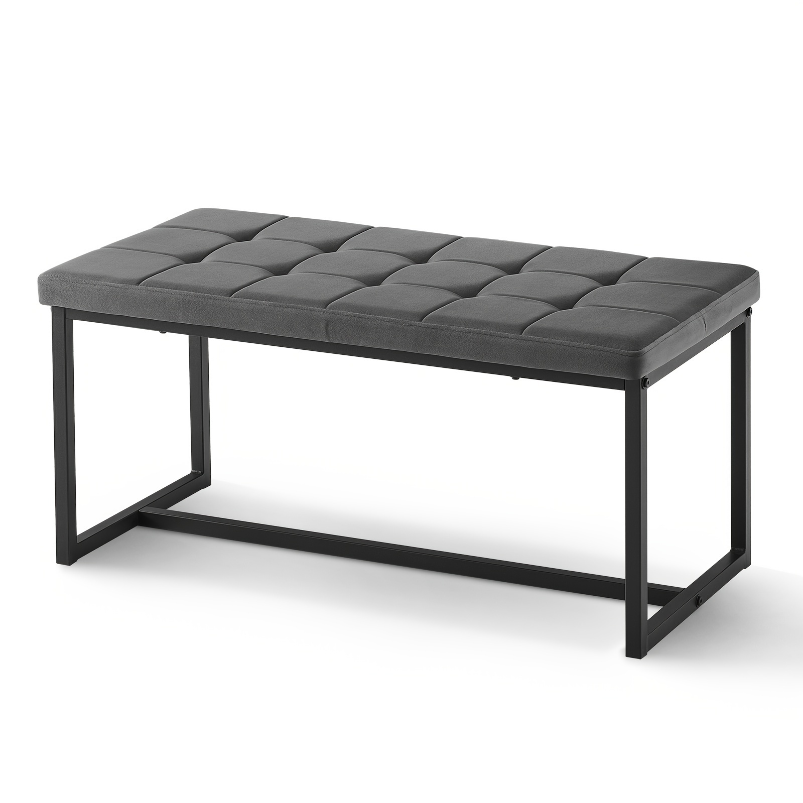 TEMU Clipop Storage Bench, Armless Padded Cushioned Lounge Stool, Backless Metal Frame Bench, With Upholstered Velvet Material For Dining Room, Bedroom, Living Room, Hallway