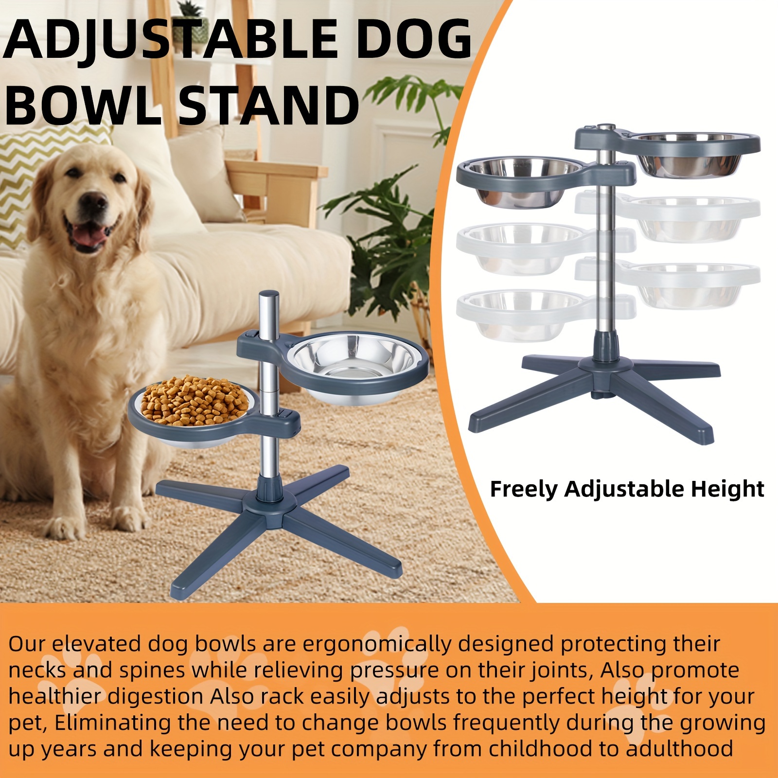 Large non outlet slip dog bowl