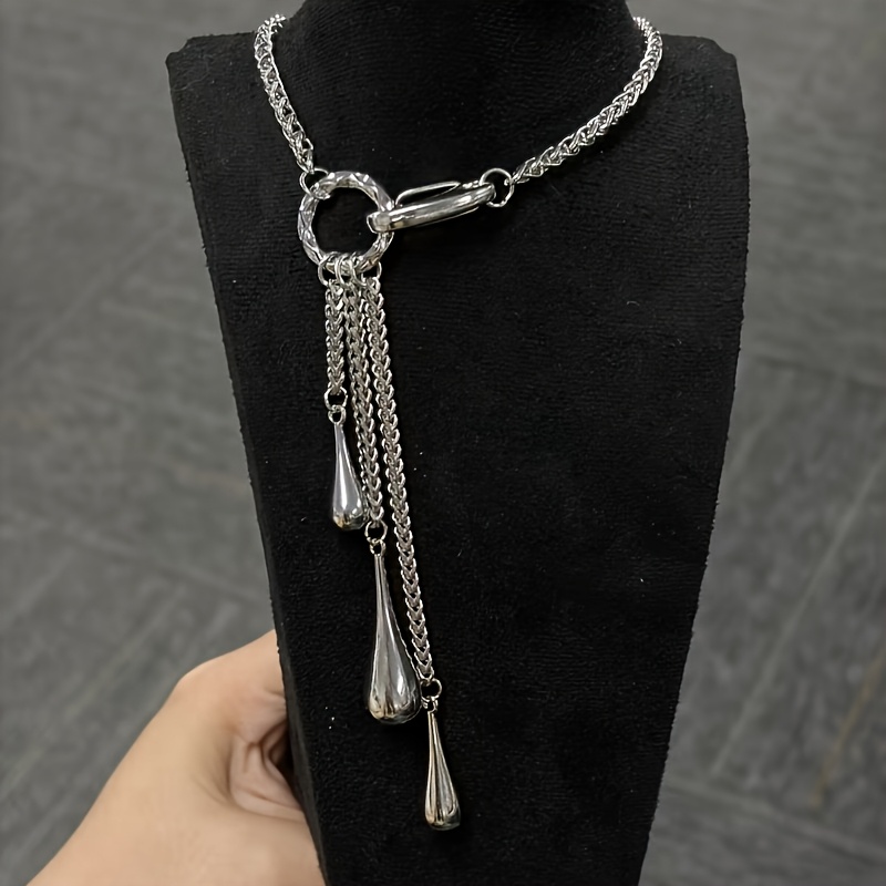 TEMU 1 pièce Collier chaîne à maillons cubains argentés, minimaliste et pour femme, avec une chaîne épaisse, un fermoir à anneau rond et un pendentif