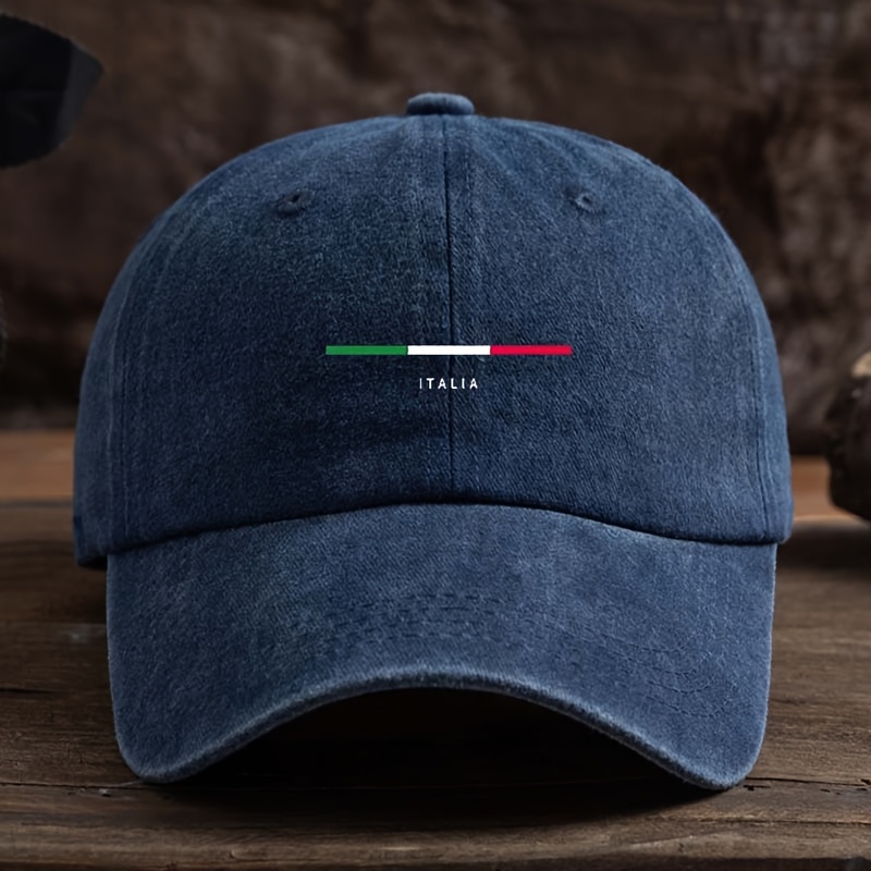 TEMU An Italian-letter-printed Baseball , Outdoor Casual, Men’s Duckbill Hat.
