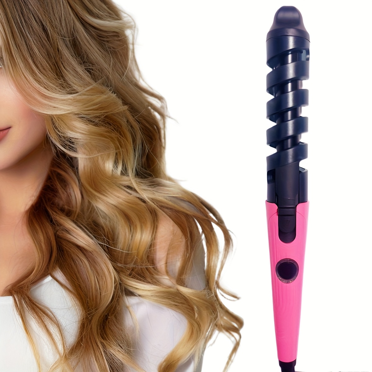 

Us Plug Hair Curler Comb Hair Roller Hair Curling Hair Curling Iron With Anti Scalding Spiral Shield, Perfect Gift For Women Ladies