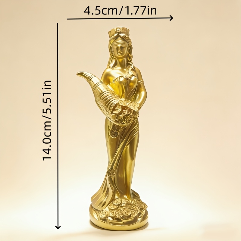 TEMU 1pc Greek Mythology Goddess Of Wealth Figurine Statue - Resin Craft Greek Wealth Goddess Holding Suitable For / Decor, Ornament For Office