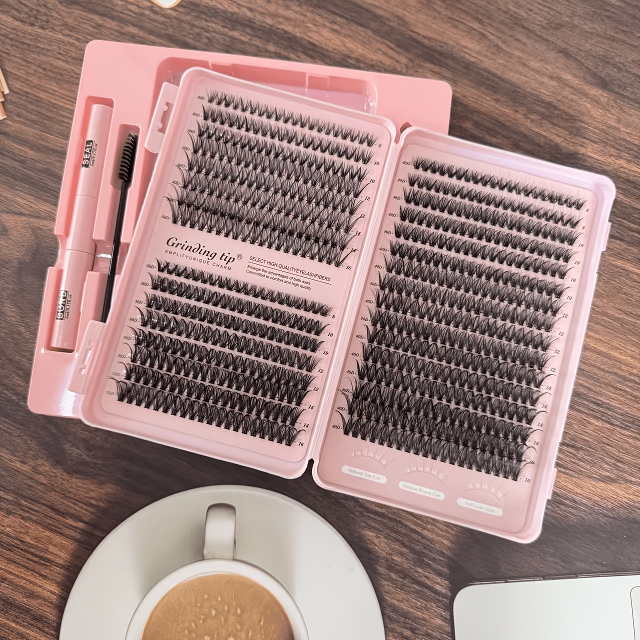 Image of 8-16mm Mixed Volume Lash Clusters 30d 40d 50d, Fluffy Natural False Eyelashes Kit With 6 Pairs Strip Lashes, Lightweight Diy Eye Lashes For Wear
