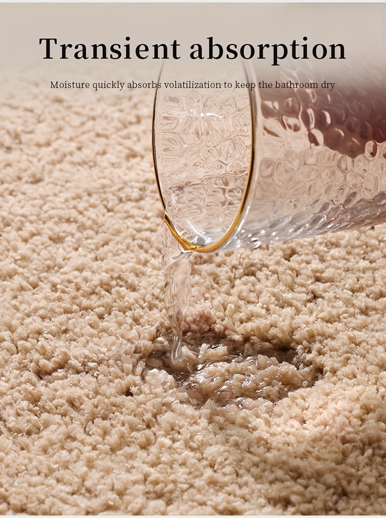 solid color short plush beige gray   brown bathroom mat 1pc   brand high quality thick ultra soft bathtub carpet plush absorbent non slip bathroom mat fade resistant comfortable carpet Product details 6