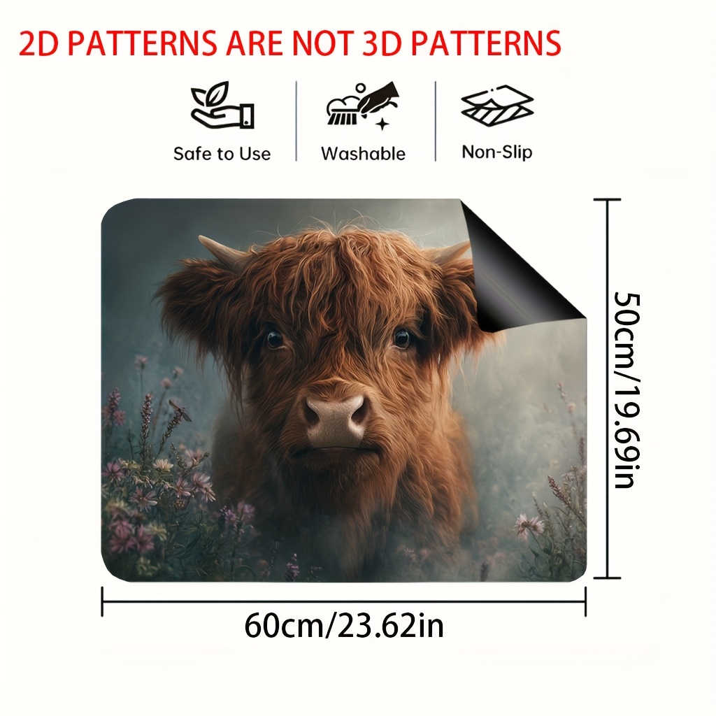 TEMU 1pc, 2d Flat Printing Stove Top Cover Mat, Portrait,coffee Machine Mat,perfect For Any Kitchen,washing Machine Mat, Stove Panel Protector, Glass