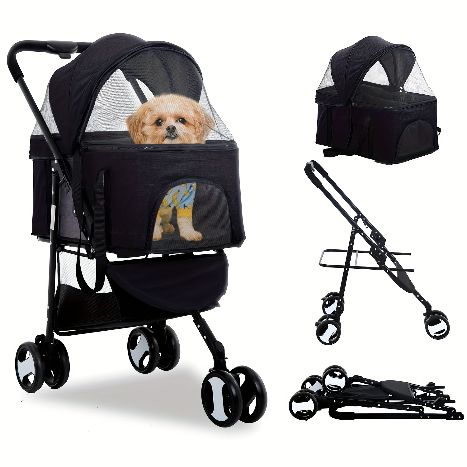 dog stroller pet cat premium 3 in 1 multifunction jogger - Temu
