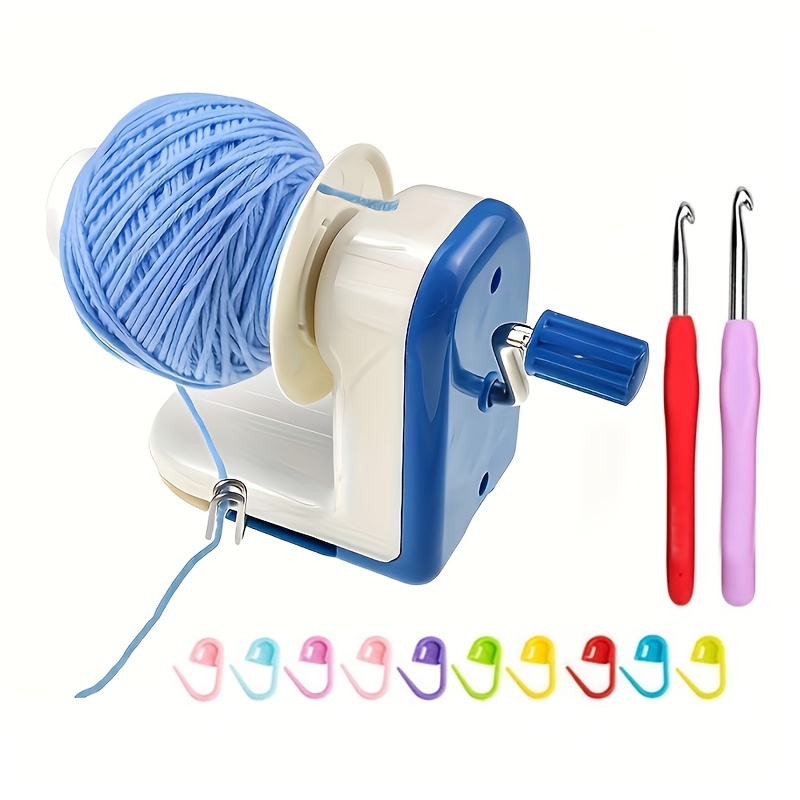Image of 1pc Winding Machine, Yarn Winder, Craft Tool For Craft Yarn Winding, Household Manual Wool Yarn , Hand Knitting Tool Art Supplies With 2pcs Crochet Hooks And 10pcs Stitch Marker