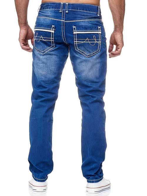 herretjeks med tykk tråd og vasket denim, høstmote for menn