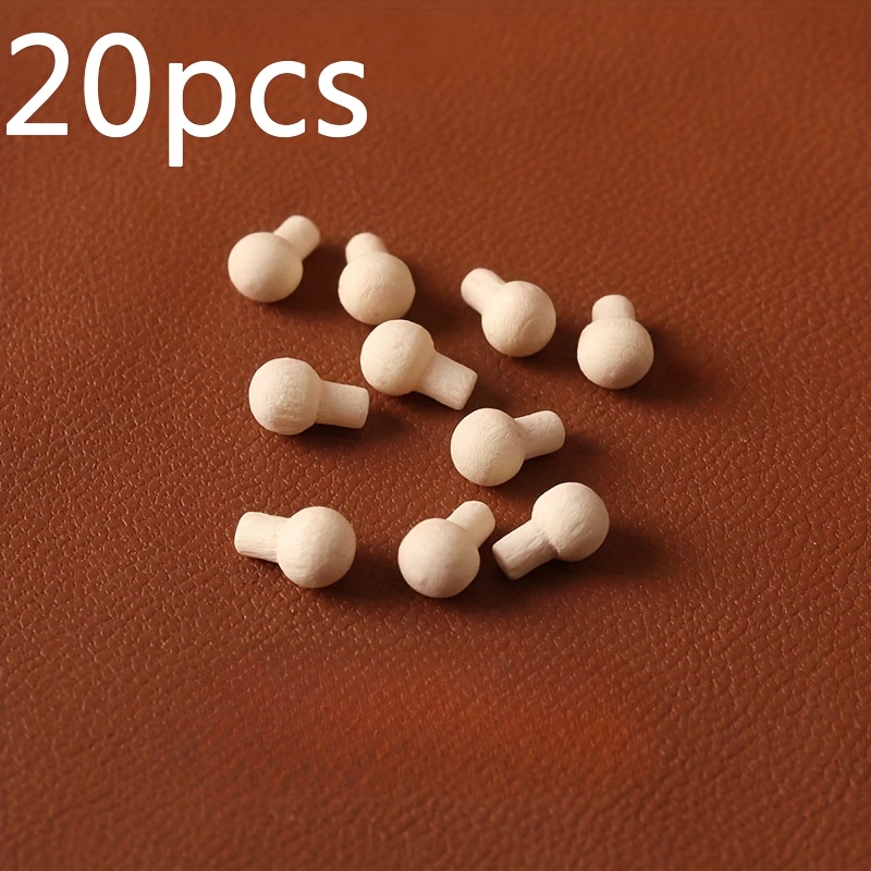 TEMU 20pcs Miniature Wooden Drawer Pulls & Window Handles - Wood Suitable For Dollhouse Diy, 1:12 Scale Tiny Cabinet Knobs, Apricot Color With For