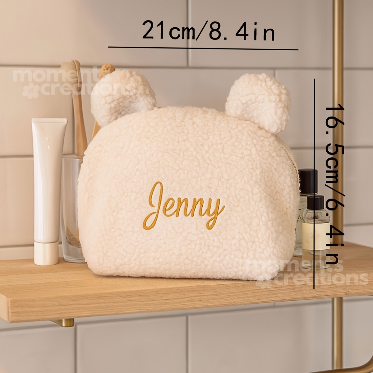 TEMU Mignonne Trousse de Rangement en Peluche d', Pochette de Rangement Personnalisée avec Nom Brodé, Cadeau d'Anniversaire Unique et Parfait pour