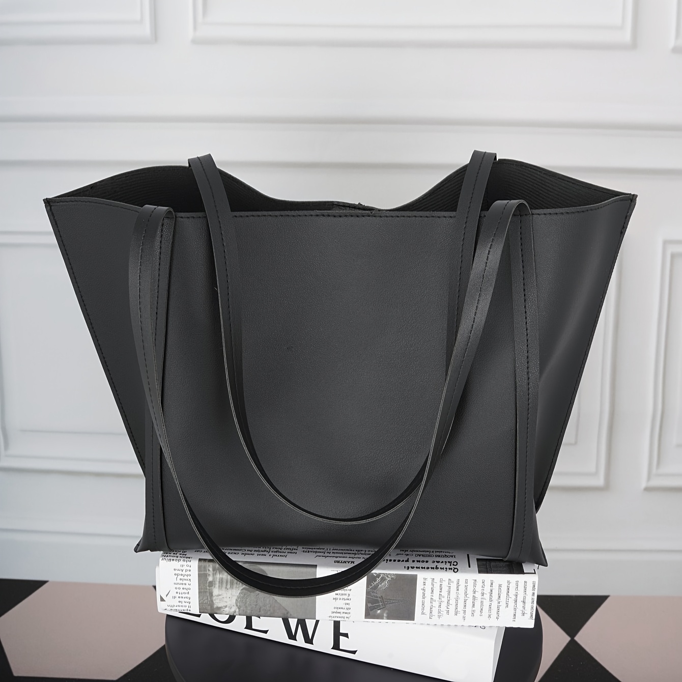 New Elegant Minimalist Large Capacity Tote Bag - Double Handle Shoulder Design For Everyday And Commuting Fashionable Big Handbag