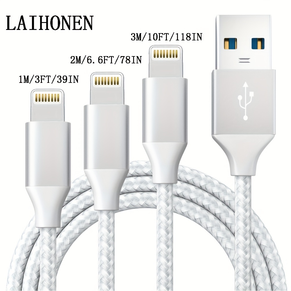 [Certificado Apple MFi] Cable de carga corto para iPhone (paquete de 3 de 8  pulgadas), cable de carga USB a Lightning para Apple, cable de carga