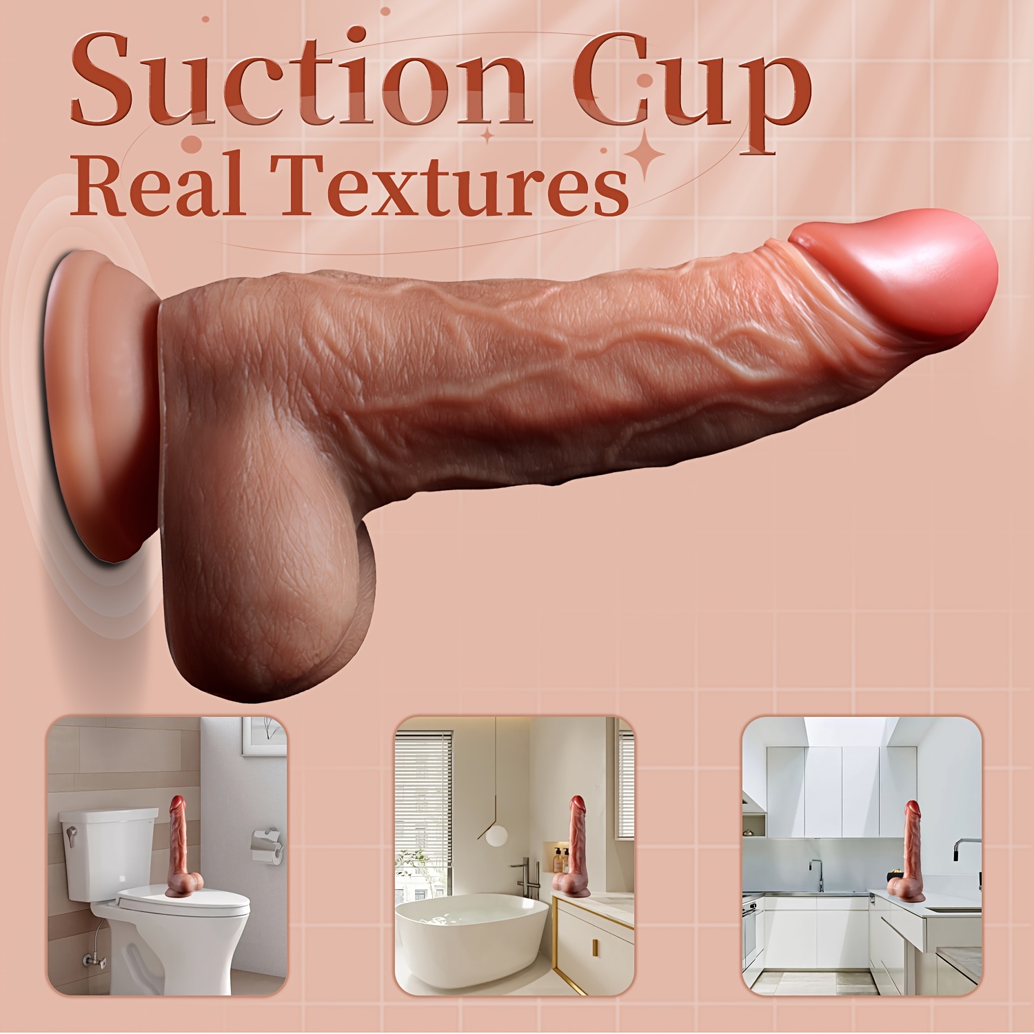 3in1 thrusting vibrator adult toys realistic silicone dick with powerful suction cup with 9 vibration 3 thrust with roating details 3