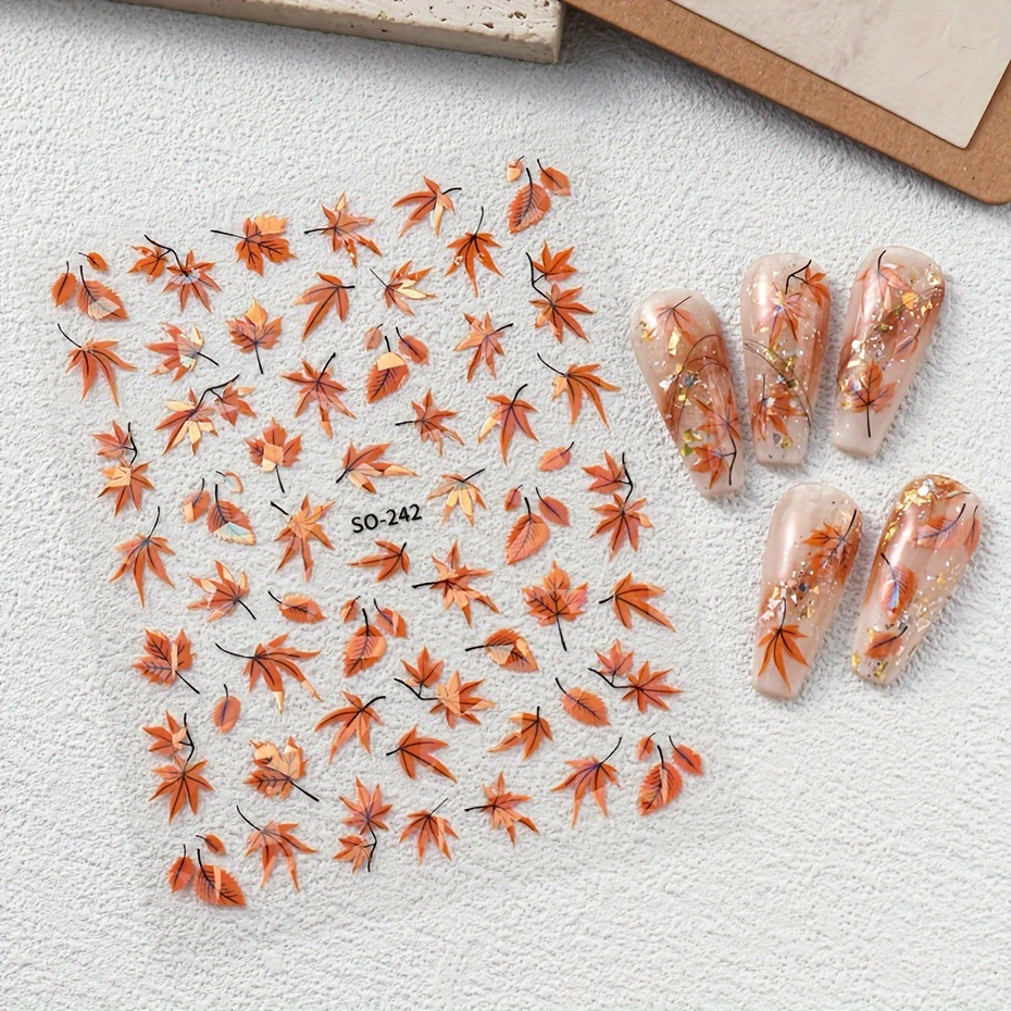 528 Autocollants Feutre Feuilles D'Automne - Déco Thanksgiving, Halloween | Motifs érable, Chêne, Peuplier