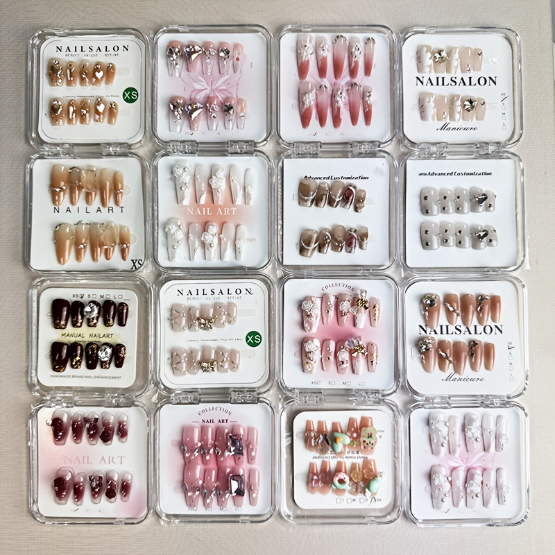 40pcs   pure hand pressed wear nail random delivery   gift box set stylish and elegant gift nail tools suitable for   office wear festival wear party wear