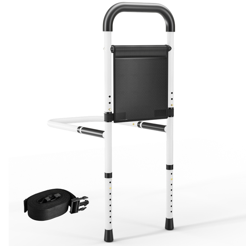 Bedside Helper, Without Drilling Holes, Assistance, Height-adjustable Handle, Simple Standpipe Bed Rail Handle With Storage Bag