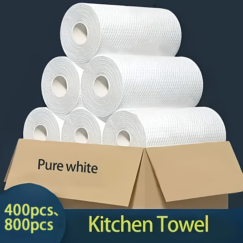 800 400pcs extra large thickened polyester disposable cleaning cloths kitchen home outdoor multi purpose dry wet use durable absorbent   wiping cloths   strong material essential for busy households