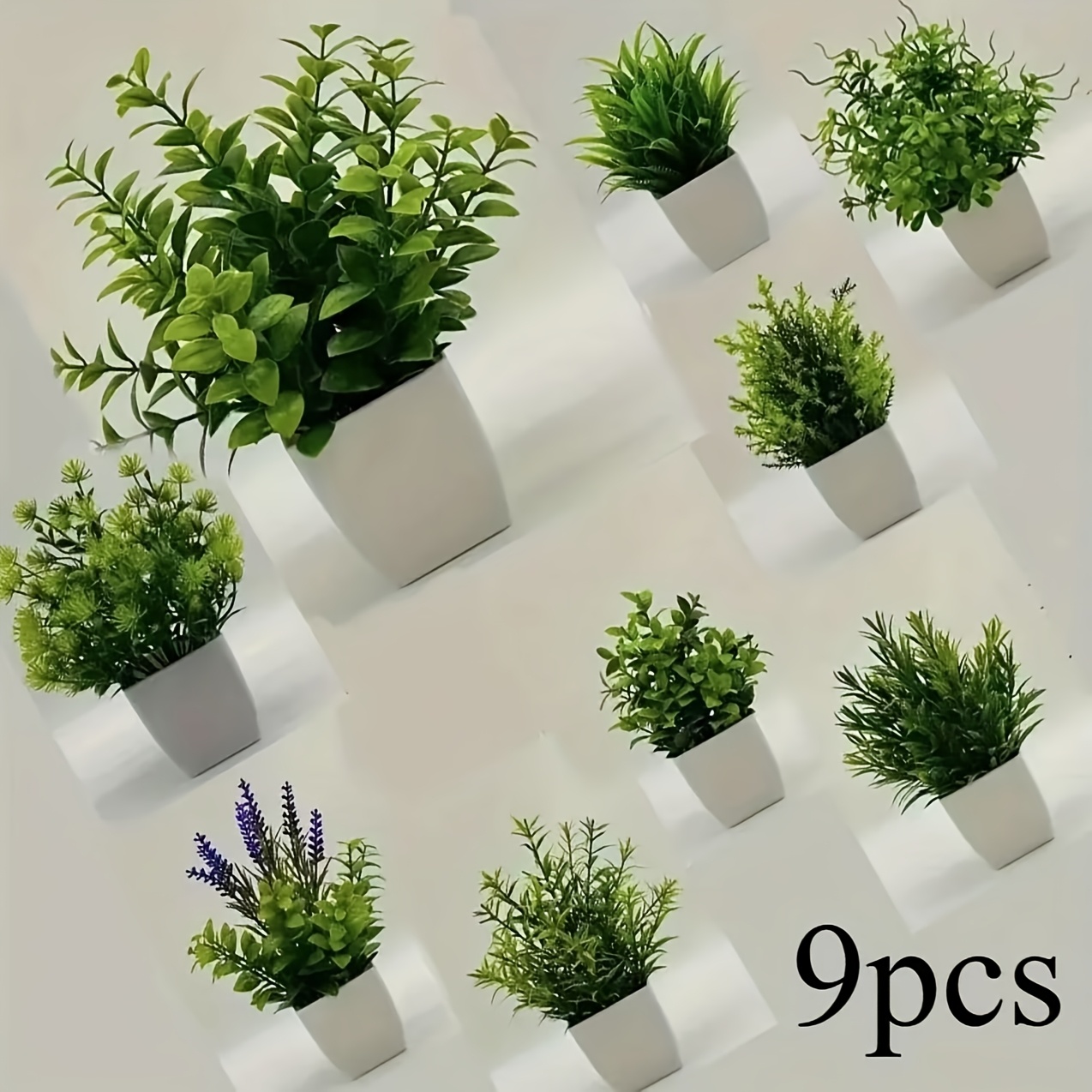 SOGUYI Pianta Finta 40cm Piante Finte da Interno Esterno con Vaso Plastica Pianta Artificiale per Decorazioni Balconi Casa Ufficio Scrivania Cucina Moderna Design(4 Pezzi