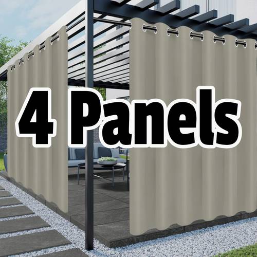 4pcs outdoor balcony curtains premium privacy and breathable grommet outside curtains suitable for porch gazebo and cabana