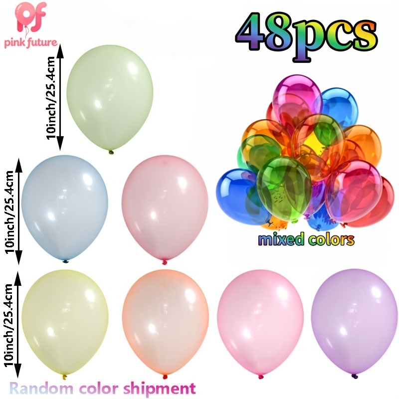 TEMU Photography Props 48pcs Mixed Random Color Pearlescent Crystal Latex Balloon Set, A Photographic Atmosphere And As A Mood-enhancing Prop. Ideal