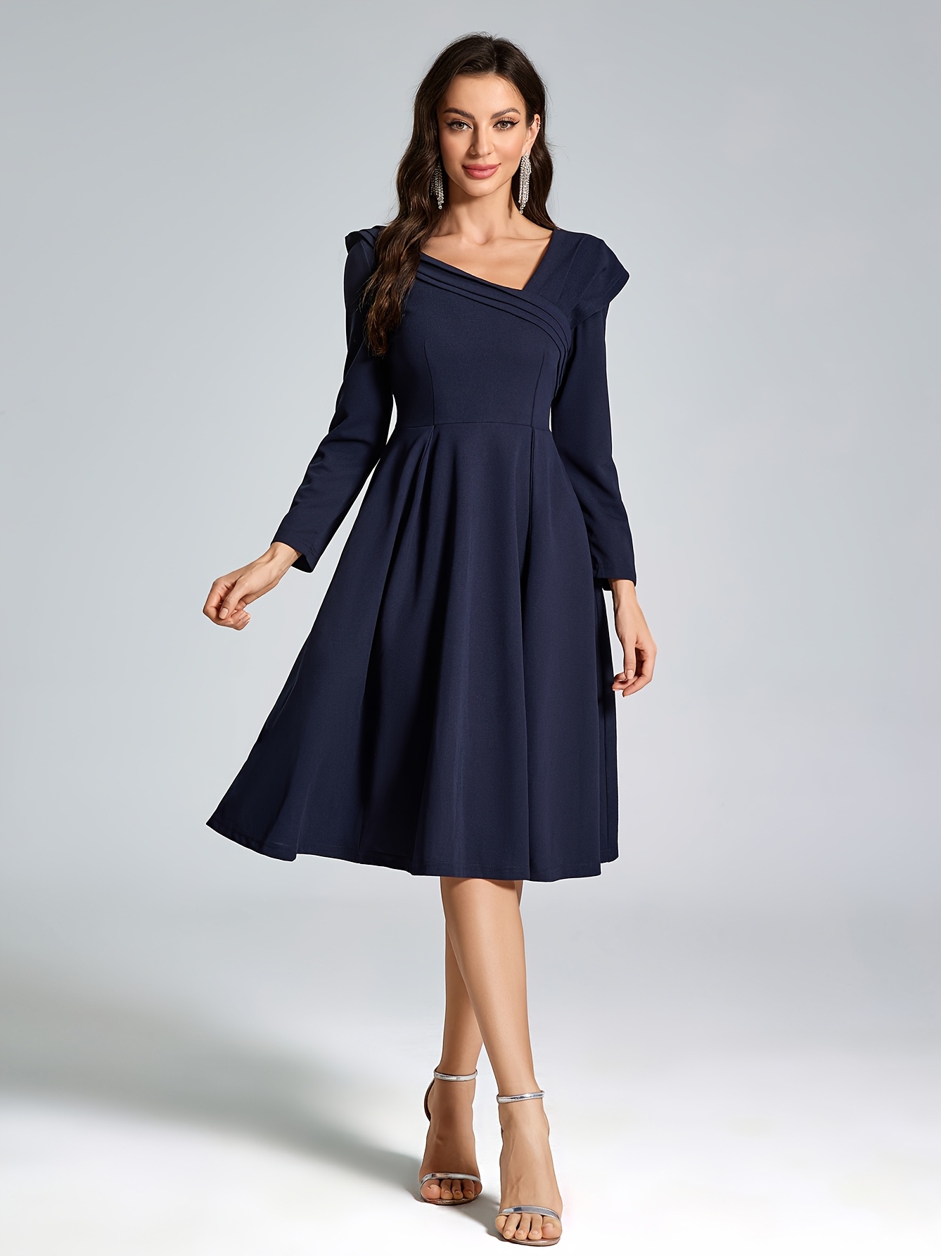 Elegant Directional Fashion Neckline Discount Full Swing Evening Party Dress