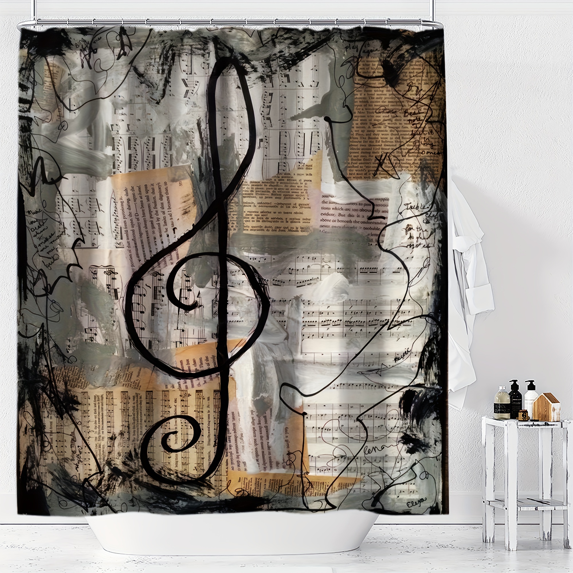 

1pc Ywjhui Shower Curtain - , Polyester, Sheet Pattern, Includes , Knitted , , For Bathroom Decor / Enthusiasts