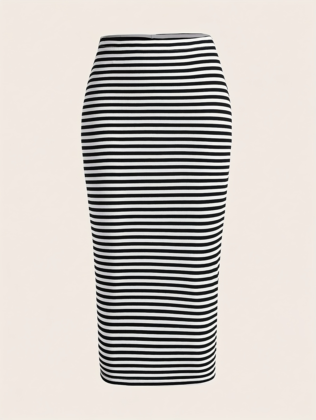 women's elegant striped pencil skirt black white vertical Temu