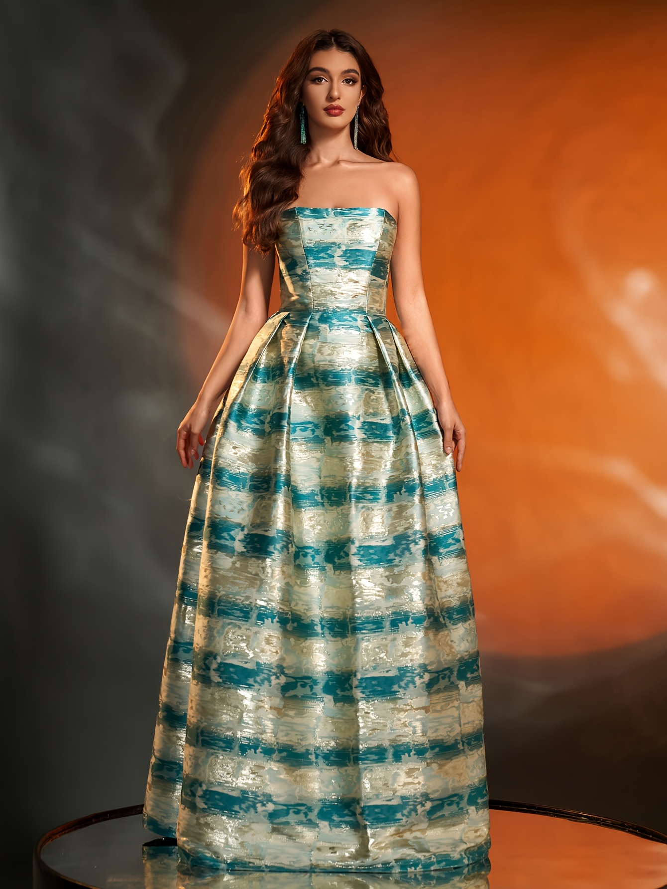 robe vintage bretelles en jacquard bleu Temu Belgium