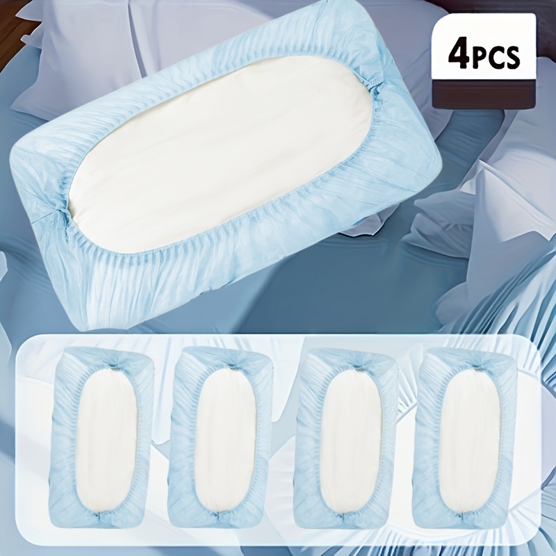 TEMU 4 housses de coussin jetables souples, épaissies en tissu non-textile, ensemble de literie de voyage, lavable à , idéal pour hôtel, salon de