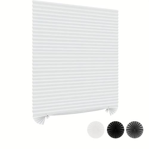 1pc window blinds cordless blackout no drill cut to size clip on stick on self temporary blinds pleated paper blinds for windows doors shades for home nursery bedroom kitchen bathroom 23 6 x 70 9in