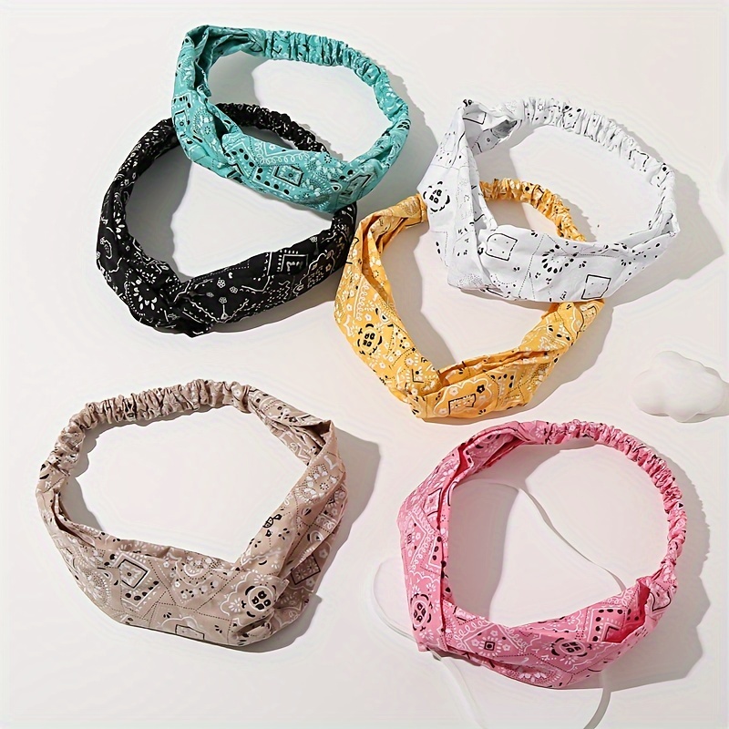 

6-pack Hair Bands, Fashionable Simple Design, Cute Elegant Headwear, Women And Daily Use, Thanksgiving Christmas Gift For Girls, Polyester (poly) Material, Woven Fabric, Normal Hair Type