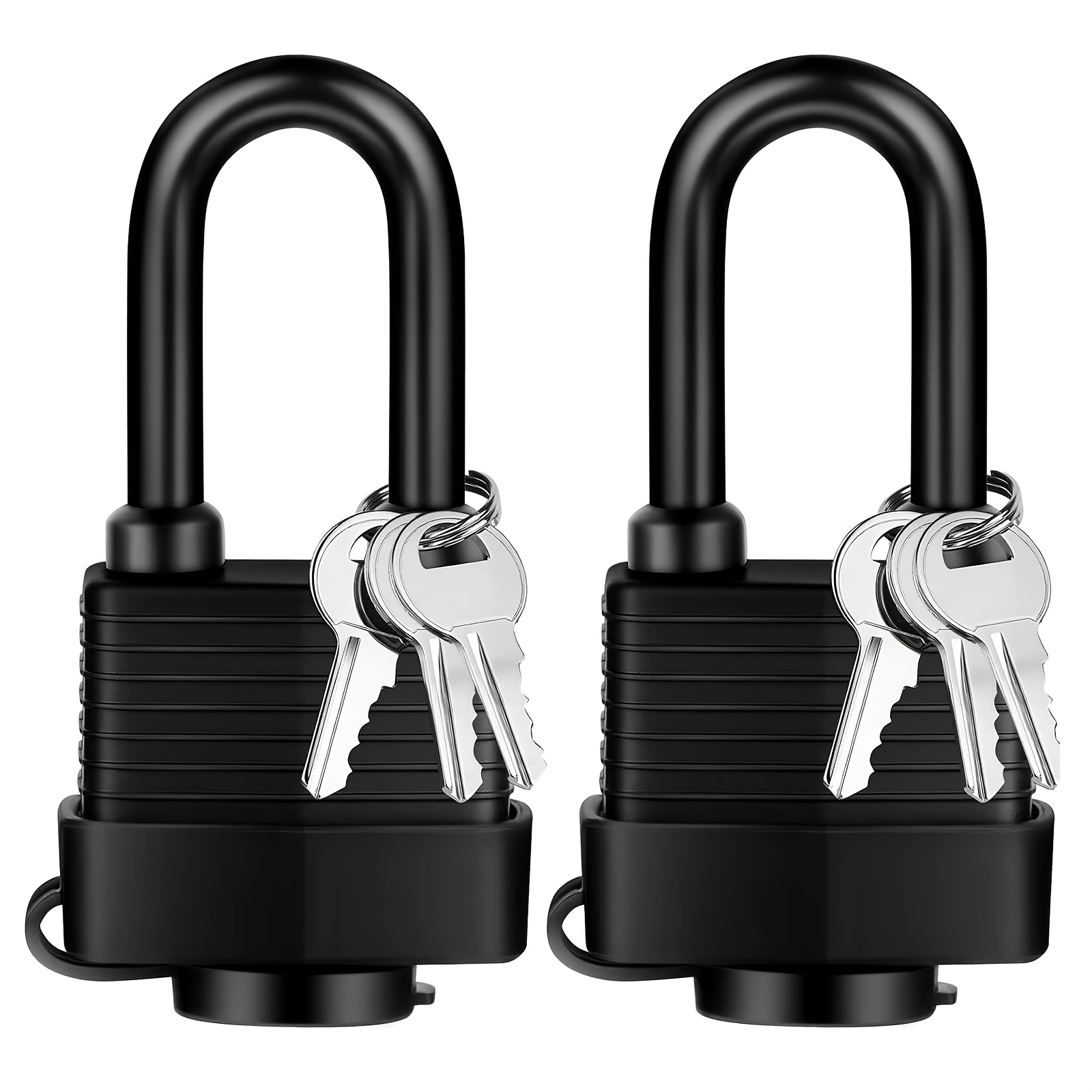 Image of [2 Packs] Padlock With Key, Waterproof Lock Key Padlocks Outdoor, Outdoor Rustproof Lock Padlock, 40mm Heavy Duty Padlocks, Laminated Steel For School, , Garage, Fence, Shed, Yard