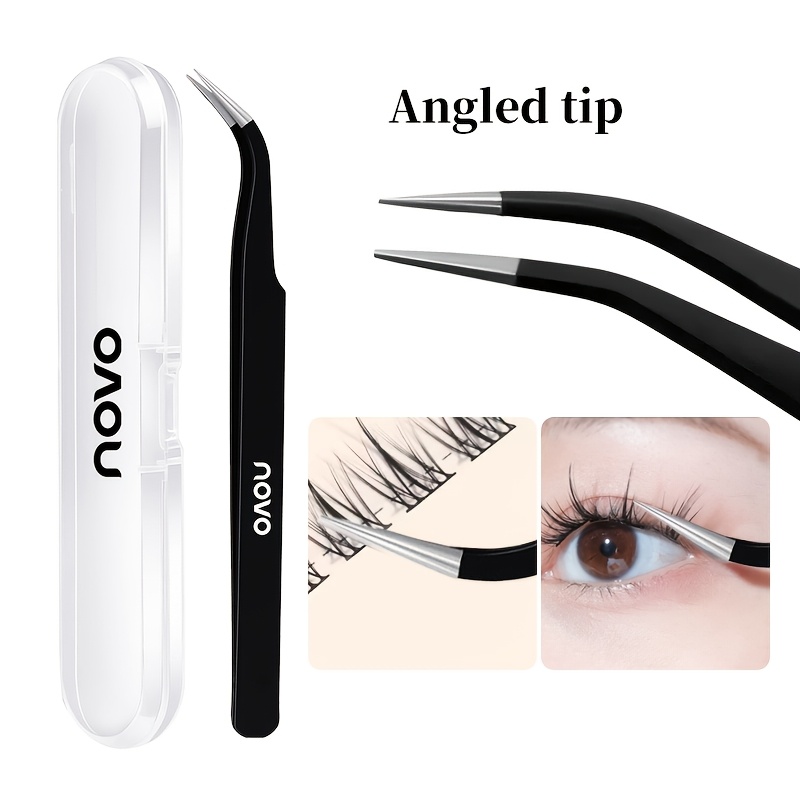 TEMU 1/2pcs Pinces de pour Cils - Multifonctionnelles, Pinces en Acier Inoxydable, Ergonomique pour Extensions de Cils, Travail à Domicile et
